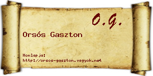 Orsós Gaszton névjegykártya